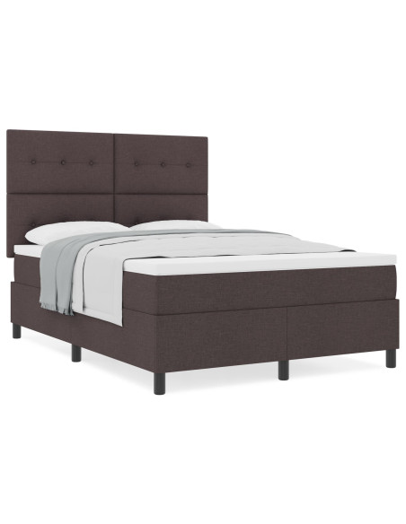 Telaio Letto  con Materasso Grigio Scuro Tessuto 140 x 200 cm