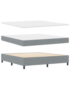 Letto a molle con materasso Grigio chiaro 180 x 200 cm Tessuto