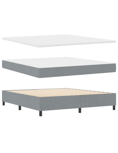 Letto a molle con materasso Grigio chiaro 180 x 200 cm Tessuto