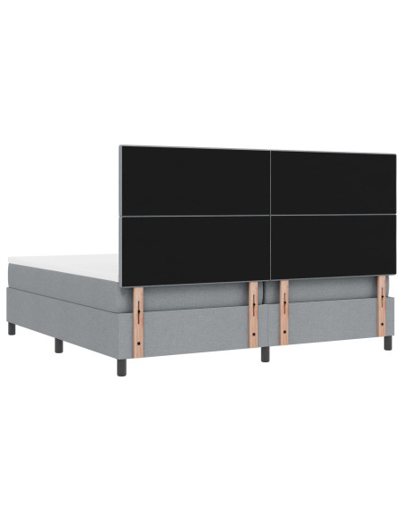 Struttura Letto  con Materasso Grigio Chiaro Tessuto 200 x 200 cm