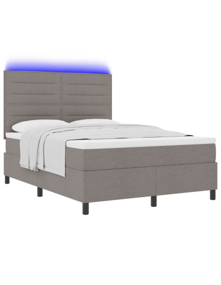 Struttura Letto  con Materasso Grigio Chiaro Tessuto 160 x 200 cm
