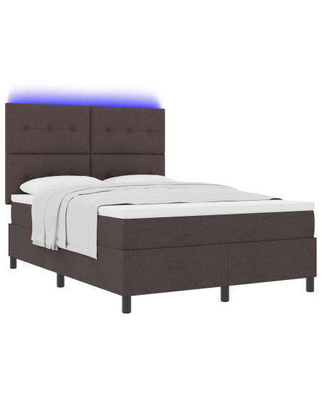 Rete Letto  con Materasso Marrone Scuro Tessuto 140 x 190 cm