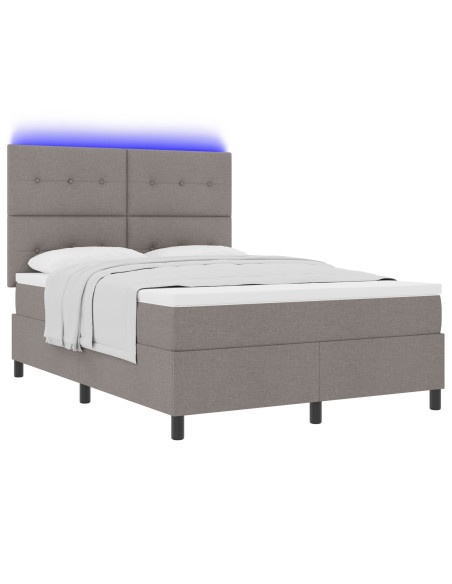 Rete Letto con Materasso Grigio Tessuto 140 x 190 cm Rettangolare