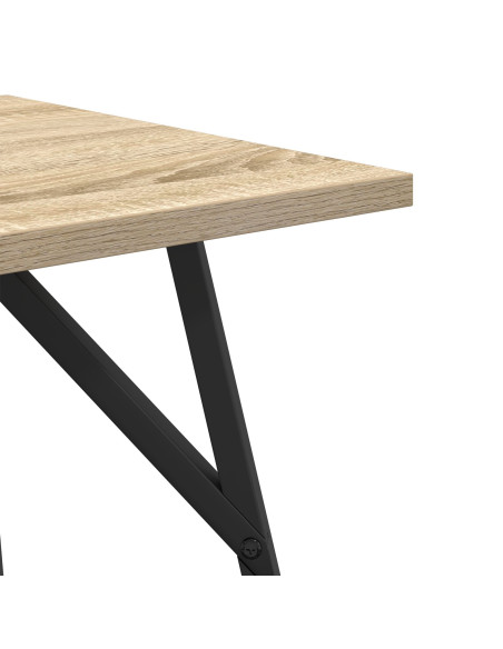 Tavolino 2 pezzi Quercia Sonoma Legno ingegnerizzato e Metallo