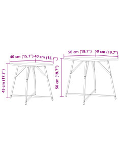 Set tavolini 2 pcs Legno Antico e Nero