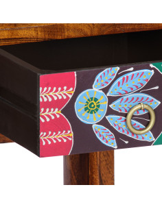 Tavolino Floreale con cassetto Marrone 35 x 35 x 75 cm