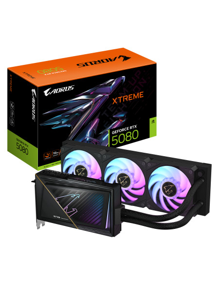 GIGABYTE AORUS GeForce RTX 5080 XTREME WATERFORCE 16G Scheda Grafica - 16GB GDDR7, 256 bit, PCI-E 5.0, 2805MHz Core Clock, 3 x D