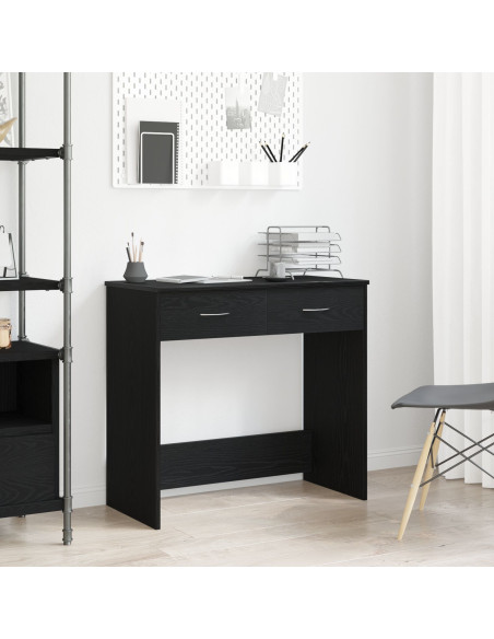 Scrivania  Nera Rovere 80x40x75 cm in Legno Ingegnerizzato
