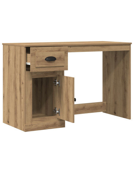 Scrivania  con spazio di archiviazione in rovere artigianale 50x115x75 cm in legno ingegnerizzato