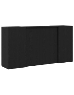 Banco Reception Rovere Nero 200x50x103,5 cm Legno Multistrato