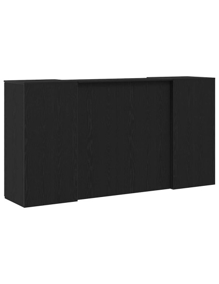 Banco Reception Rovere Nero 200x50x103,5 cm Legno Multistrato