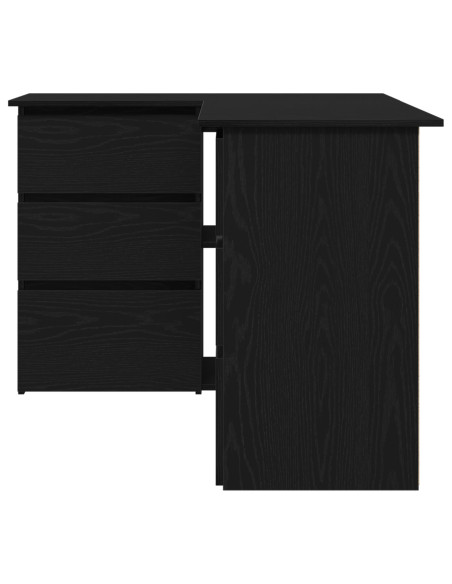Scrivania angolare in quercia nera , 145x100x76 cm, realizzata in legno ingegnerizzato