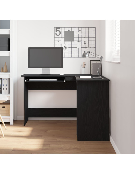 Scrivania  Nero Rovere 120x140x75 cm in Legno ingegnerizzato