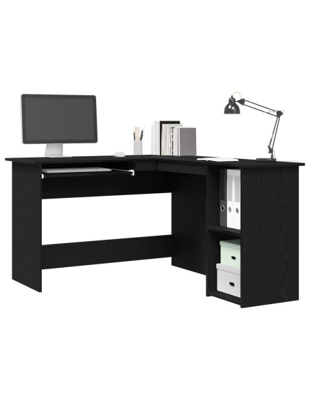 Scrivania ad angolo Rovere Nero 120 x 140 x 75 cm