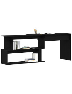 Scrivania Rovere Nero 200 x 50 x 76 cm Legno multistrato 2