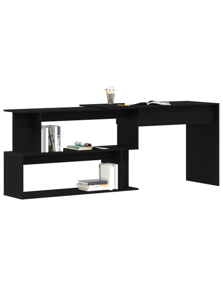 Scrivania  Nera Rovere 200x50x76 cm in Legno ingegnerizzato