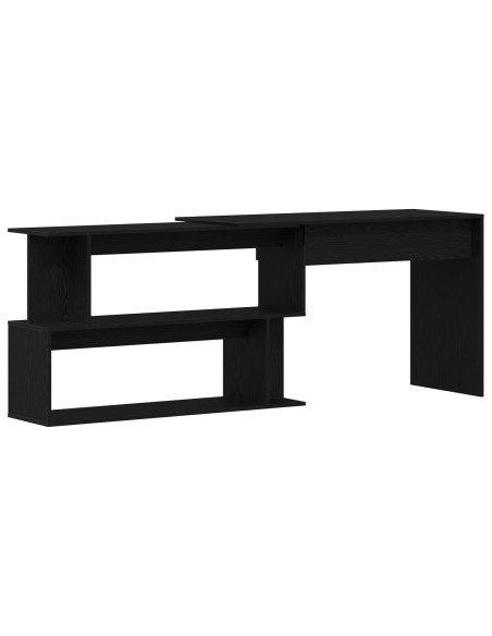 Scrivania Rovere Nero 200 x 50 x 76 cm Legno multistrato