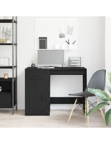 Scrivania  Nero Rovere 100x49x75 cm Legno ingegnerizzato