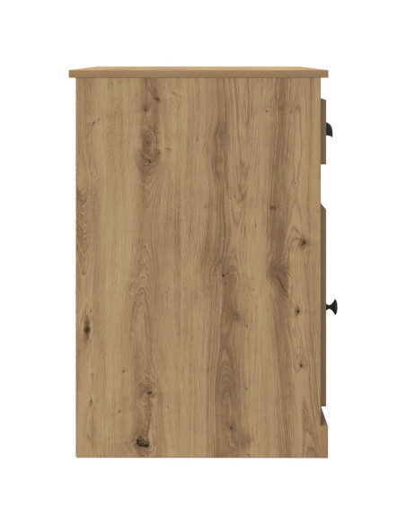 Scrivania  con spazio di archiviazione in rovere artigianale 50x115x75 cm in legno ingegnerizzato