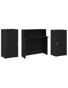 Banco Reception Rovere Nero 200x50x103,5 cm Legno Multistrato 2