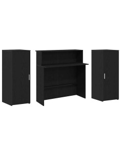 Banco Reception Rovere Nero 180x50x103,5 cm Legno Multistrato 2