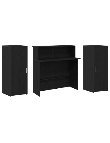 Banco Reception Rovere Nero 180x50x103,5 cm Legno Multistrato