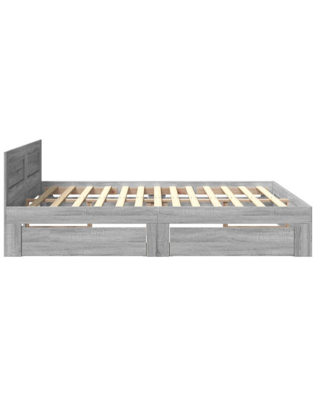 Giroletto Testiera Grigio Sonoma 180x200 cm Legno Multistrato