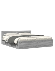 Giroletto Testiera Grigio Sonoma 180x200 cm Legno Multistrato 2