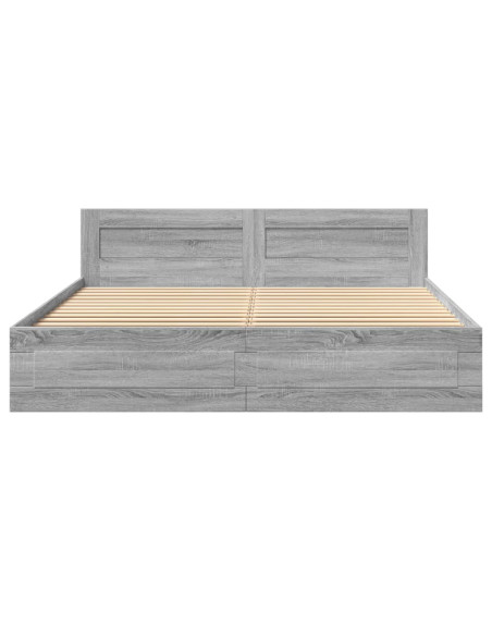 Giroletto Testiera Grigio Sonoma 180x200 cm Legno Multistrato