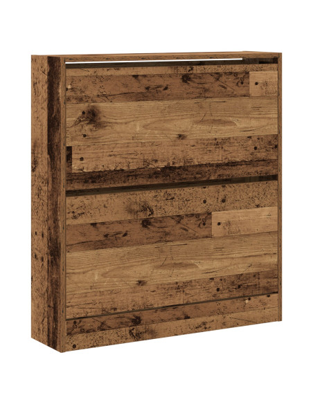 Mobile per Scarpe  con Cassetto Flip in Legno Antico 80x21x87,5 cm
