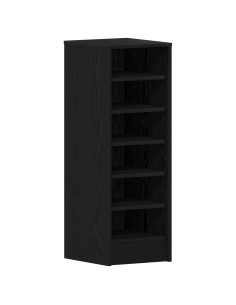 Mobile per scarpe Rovere Nero 32 x 35 x 90 cm Legno multistrato