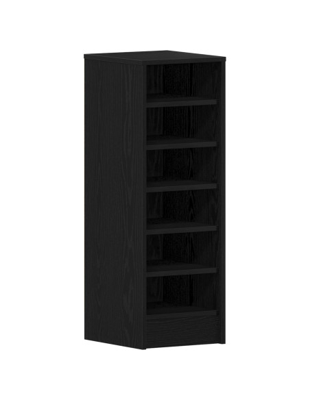 Mobile per Scarpe  Nero Rovere 31,5x35x90 cm in Legno Ingenerizzato