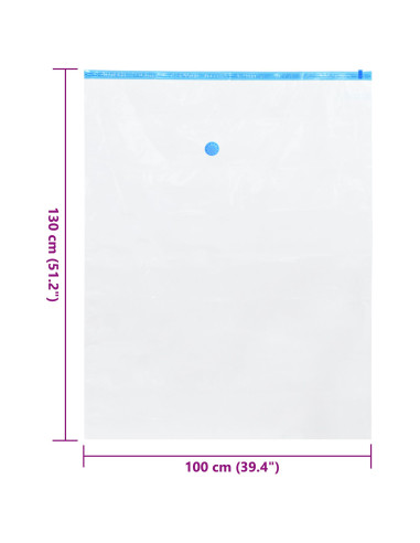 Sacchetti per Stoccaggio 10 pcs Trasparente e Blu 130 x 100 cm