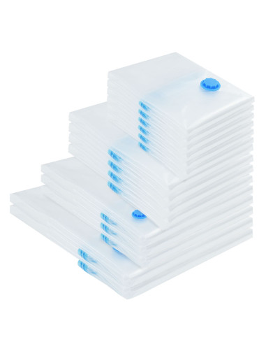 Sacchetti per Stoccaggio 15 pcs Trasparente e Blu 130 x 100 cm