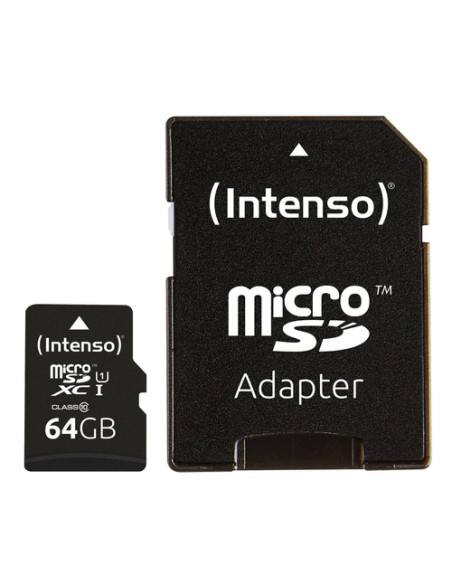 INTENSO MICRO SD UHS-I  PREMIUM CON INCL SD ADAPTER 64GB CONFEZIONE DA 3 PZ