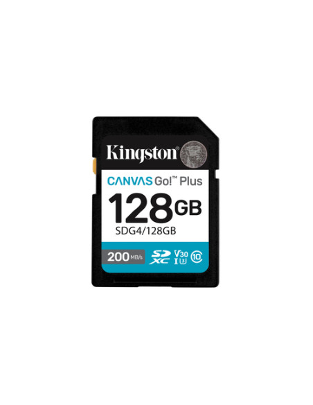 Kingston Technology 128GB SDXC Canvas Go Plus Gen4 200MB/s C10 UHS-I U3 V30
