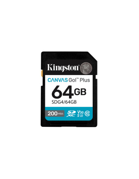 Kingston Technology 64GB SDXC Canvas Go Plus Gen4 200MB/s C10 UHS-I U3 V30