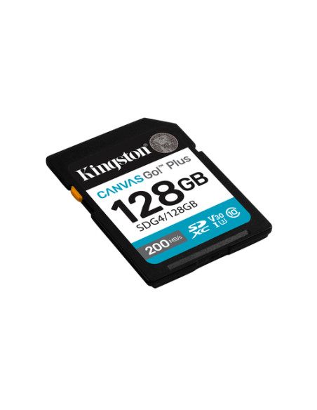 Kingston Technology 128GB SDXC Canvas Go Plus Gen4 200MB/s C10 UHS-I U3 V30