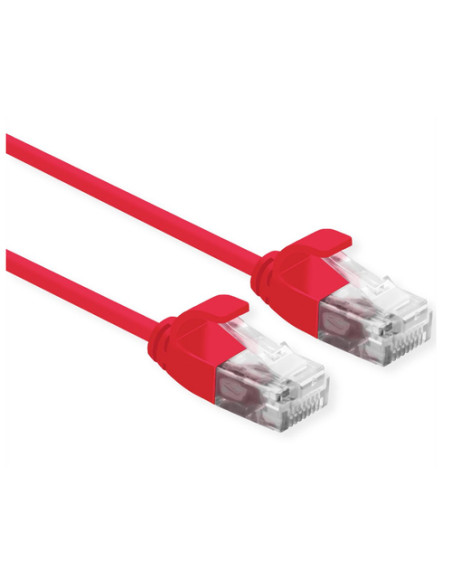 ROLINE CAVO UTP DATA CENTER PATCHCORD CAT.6A, CLASS EA, LSOH, SLIM, ROSSO, 1M