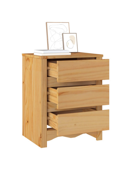Comodino  ""DRAMMEN"" 45x35x56 cm in Legno Massello di Pino