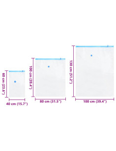 Sacchetti per Stoccaggio 10 pcs Trasparente e Blu 130 x 100 cm 2