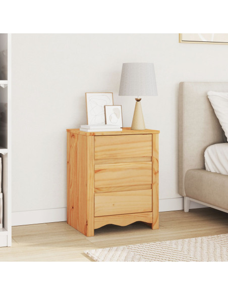 Comodino  ""DRAMMEN"" 45x35x56 cm in Legno Massello di Pino