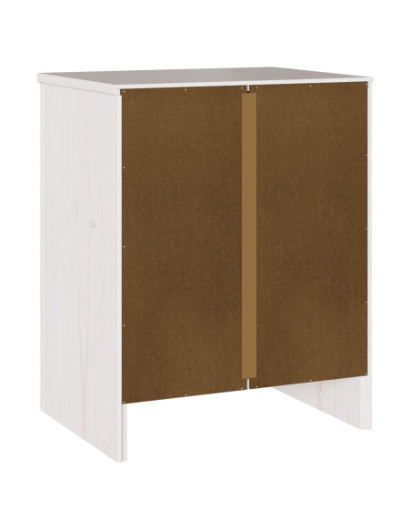Comodino  ""DRAMMEN"" Bianco 45x35x56 cm in Legno solidale di Pino