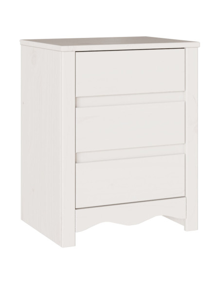 Comodino  ""DRAMMEN"" Bianco 45x35x56 cm in Legno solidale di Pino