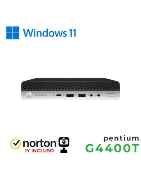 RINOVO ULTRA MINI PC DM HP 600-800 G3 G4400T SODDR4 16GB SSD 128GB 500GB W11P NO DVD 1Y NORTON WEBCA