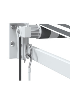 Tenda da Sole Antracite e Bianca 3x2,5 m Tessuto e Alluminio