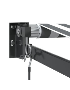 Tenda Retrattile Antracite e Bianca 3,5x2,5m Tessuto/Alluminio