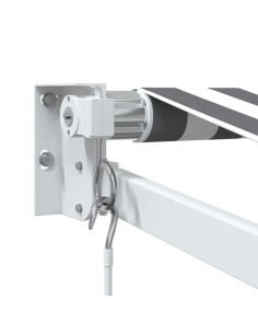 Tenda da Sole Antracite e Bianca 3x2,5 m Tessuto e Alluminio