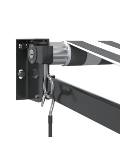 Tenda da Sole Antracite e Bianca 3x2,5 m Tessuto e Alluminio