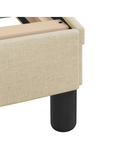 Letto con Materasso Crema 200x200 cm in Tessuto